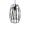 ZEBRA  Vintage Κρεμαστό Φωτιστικό Πλέγμα Μονόφωτο 1 x E27 IP20 Μαύρο Μέταλλο - Μ15 x Π15 x Y24cm