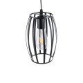 ZEBRA  Vintage Κρεμαστό Φωτιστικό Πλέγμα Μονόφωτο 1 x E27 IP20 Μαύρο Μέταλλο - Μ15 x Π15 x Y24cm