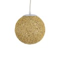 GLOBOSTAR® OCEANA  Boho Κρεμαστό Φωτιστικό Οροφής με Ντουί 1 x E27 AC 220-240V IP20 - Μπεζ - Μ20 x Π20 x Υ20cm