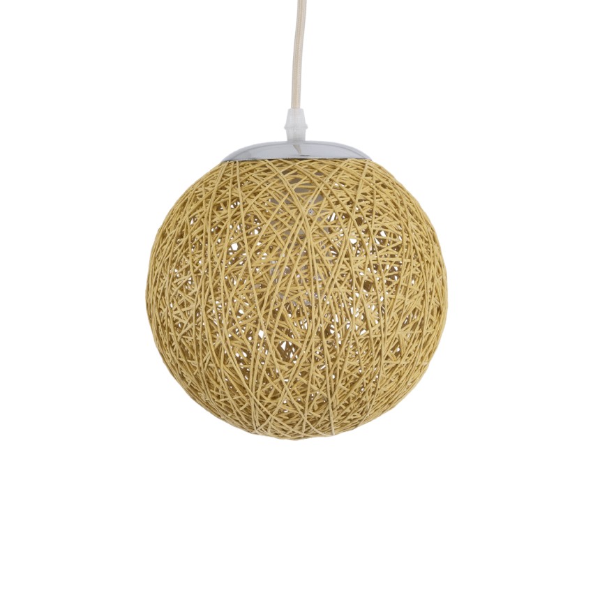 GLOBOSTAR® OCEANA  Boho Κρεμαστό Φωτιστικό Οροφής με Ντουί 1 x E27 AC 220-240V IP20 - Μπεζ - Μ20 x Π20 x Υ20cm