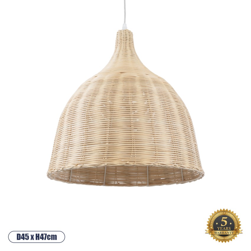 GLOBOSTAR® BAHAMAS  Boho Κρεμαστό Φωτιστικό Οροφής με Ντουί 1 x E27 AC 220-240V IP20 - Μπεζ - Μ45 x Π45 x Υ47cm