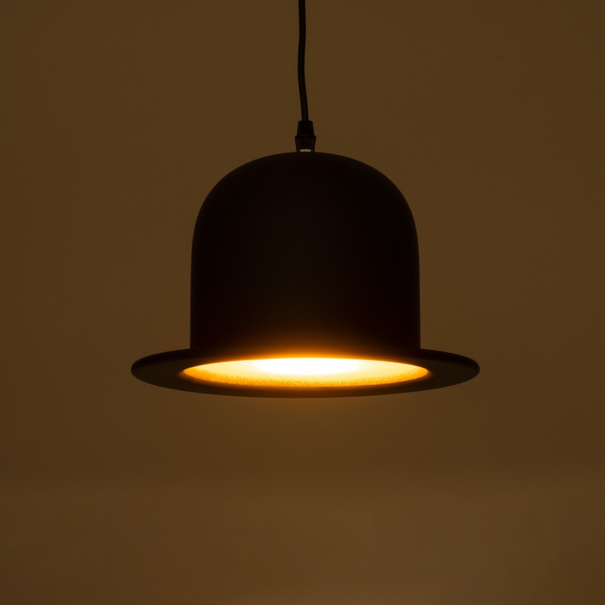 CHARLO  Vintage Κρεμαστό Φωτιστικό Καμπάνα Μονόφωτο 1 x E27 IP20 Μαύρο & Χρυσό Μέταλλο - Μ26 x Π26 x Υ16cm