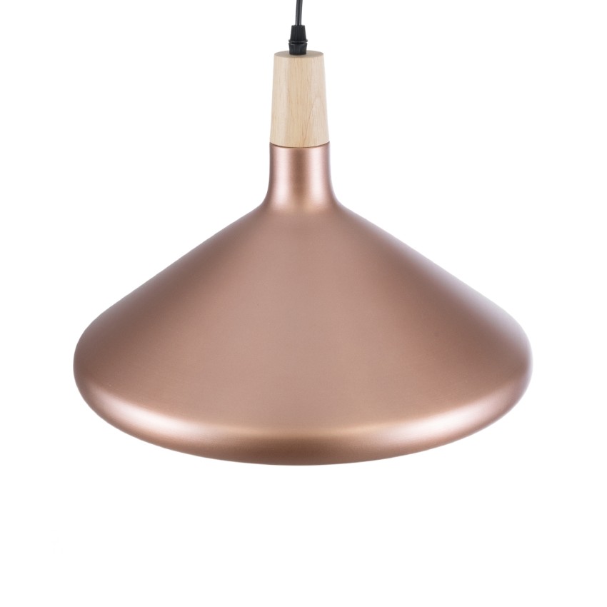 FERCLA  Μοντέρνο Κρεμαστό Φωτιστικό Καμπάνα Μονόφωτο 1 x E27 IP20 Χάλκινο & Λευκό Μέταλλο - Μ40 x Π40 x Υ30cm