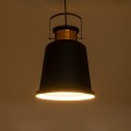 NUNZIATA  Vintage Κρεμαστό Φωτιστικό Καμπάνα Μονόφωτο 1 x E27 IP20 Μαύρο & Χρυσό Μέταλλο - Μ26 x Π26 x Υ40cm