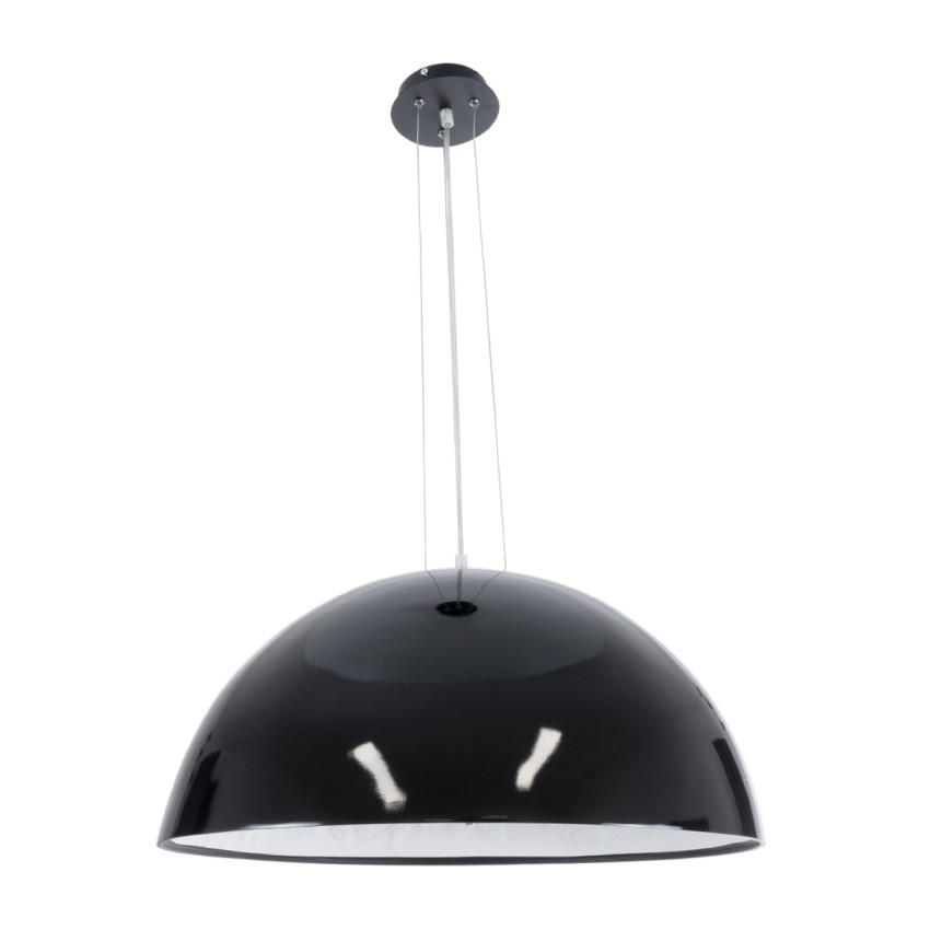 SERENIA  Μοντέρνο Κρεμαστό Φωτιστικό Καμπάνα Μονόφωτο 1 x E27 IP20 Μαύρο Μέταλλο με Λευκό Γύψο - Μ60 x Π60 x Υ30cm