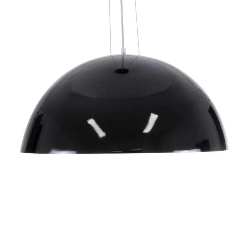 SERENIA  Μοντέρνο Κρεμαστό Φωτιστικό Καμπάνα Μονόφωτο 1 x E27 IP20 Μαύρο Μέταλλο με Λευκό Γύψο - Μ60 x Π60 x Υ30cm