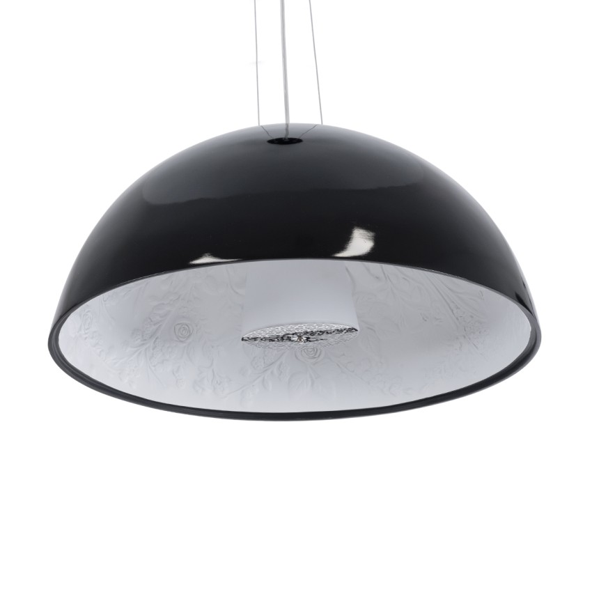 SERENIA  Μοντέρνο Κρεμαστό Φωτιστικό Καμπάνα Μονόφωτο 1 x E27 IP20 Μαύρο Μέταλλο με Λευκό Γύψο - Μ60 x Π60 x Υ30cm