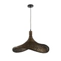 GLOBOSTAR® CUBA  Boho Κρεμαστό Φωτιστικό Οροφής με Ντουί 1 x E27 AC 220-240V IP20 - Καφέ - Μ53 x Π53 x Υ30cm