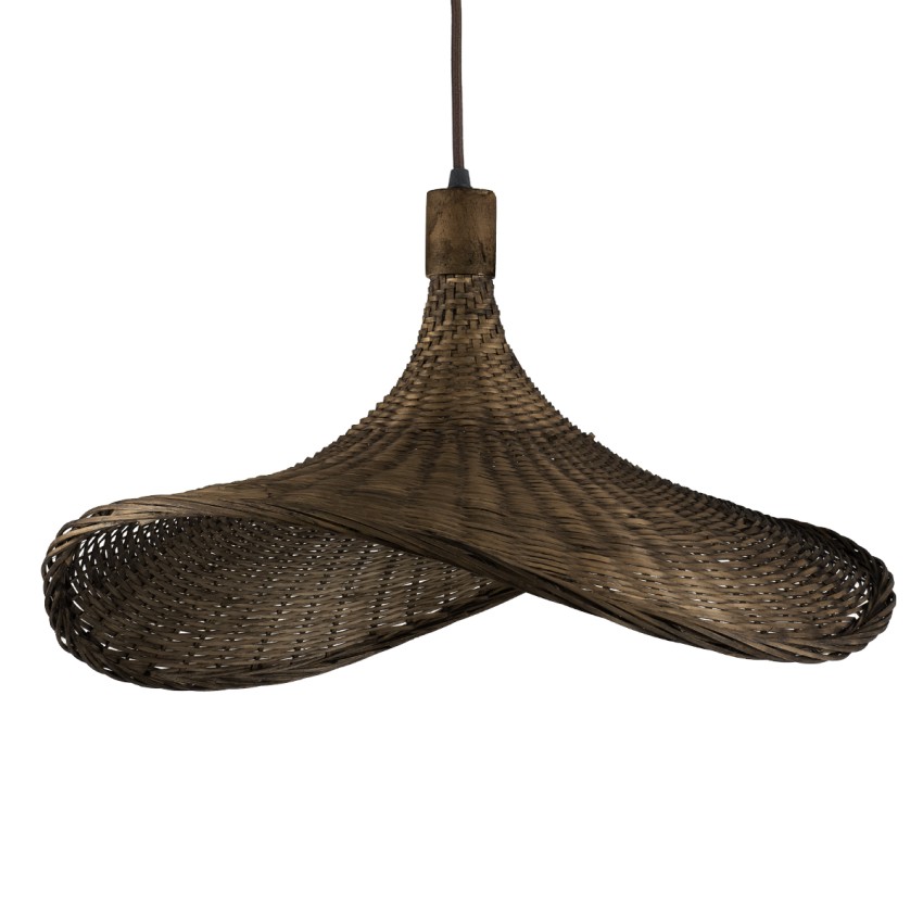 GLOBOSTAR® CUBA  Boho Κρεμαστό Φωτιστικό Οροφής με Ντουί 1 x E27 AC 220-240V IP20 - Καφέ - Μ53 x Π53 x Υ30cm