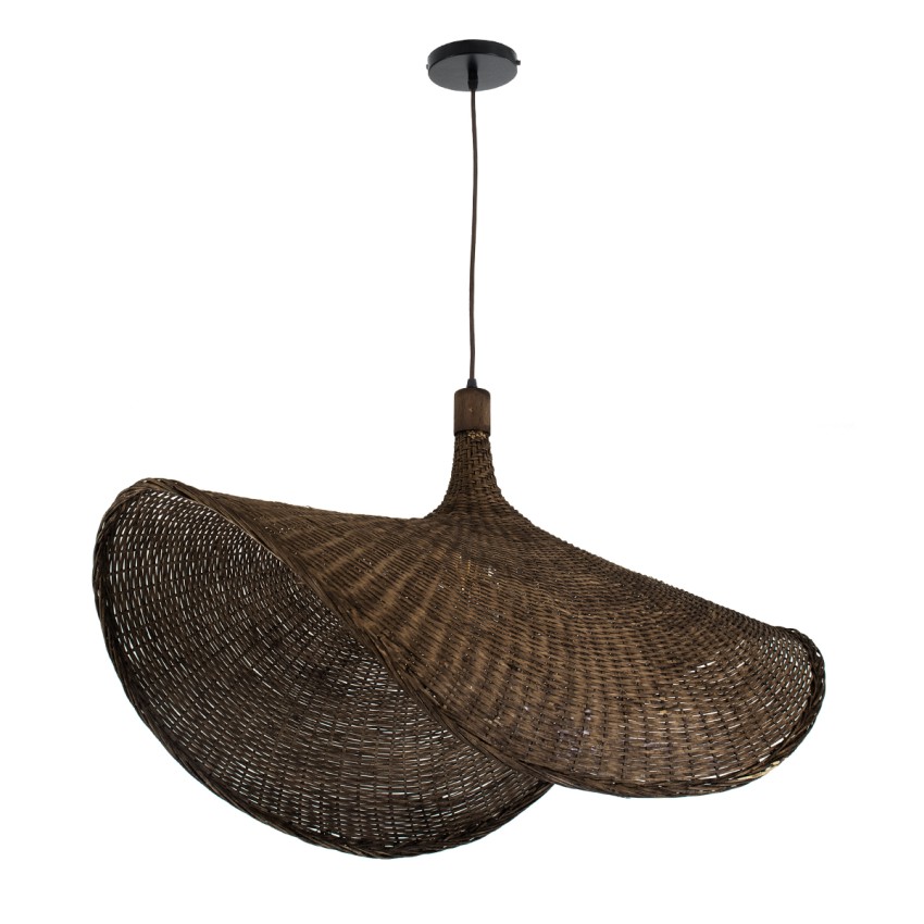 GLOBOSTAR® CUBA  Boho Κρεμαστό Φωτιστικό Οροφής με Ντουί 1 x E27 AC 220-240V IP20 - Καφέ - Μ80 x Π80 x Υ49cm