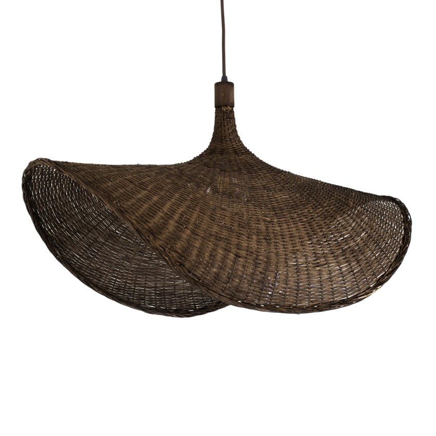 GLOBOSTAR® CUBA  Boho Κρεμαστό Φωτιστικό Οροφής με Ντουί 1 x E27 AC 220-240V IP20 - Καφέ - Μ80 x Π80 x Υ49cm