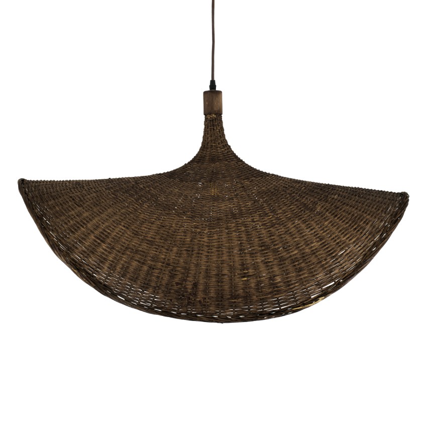 GLOBOSTAR® CUBA  Boho Κρεμαστό Φωτιστικό Οροφής με Ντουί 1 x E27 AC 220-240V IP20 - Καφέ - Μ80 x Π80 x Υ49cm