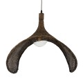 GLOBOSTAR® CUBA  Boho Κρεμαστό Φωτιστικό Οροφής με Ντουί 1 x E27 AC 220-240V IP20 - Καφέ - Μ80 x Π80 x Υ49cm