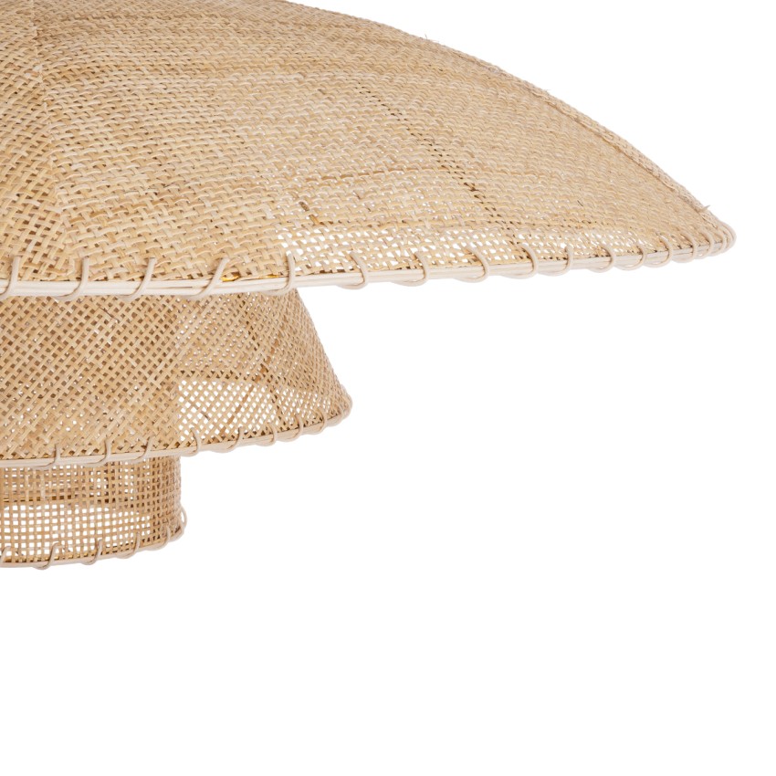 ZORA  Boho Κρεμαστό Φωτιστικό Καμπάνα Μονόφωτο 1 x E27 IP20 Μπεζ Ύφασμα - Μ80 x Π80 x Υ32cm