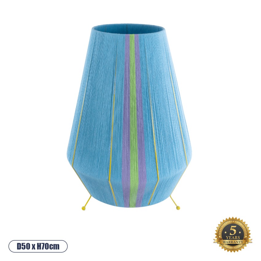 SALERNO  Boho Επιδαπέδιο Φωτιστικό Μονόφωτο 1 x E27 IP20 Πολύχρωμο Νήμα - Μ50 x Π50 x Υ70cm