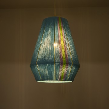 SALERNO  Boho Κρεμαστό Φωτιστικό Πλέγμα Μονόφωτο 1 x E27 IP20 Πολύχρωμο Σχοινί - Μ50 x Π50 x Υ60cm