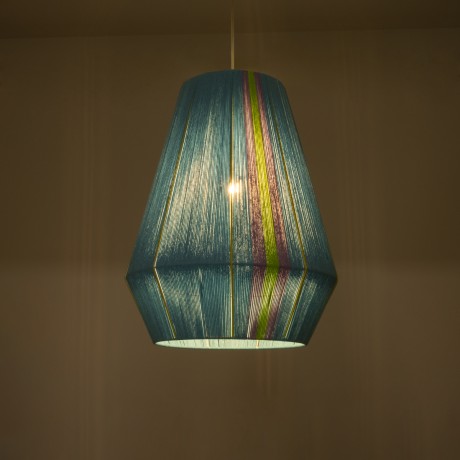 SALERNO  Boho Κρεμαστό Φωτιστικό Πλέγμα Μονόφωτο 1 x E27 IP20 Πολύχρωμο Σχοινί - Μ50 x Π50 x Υ60cm