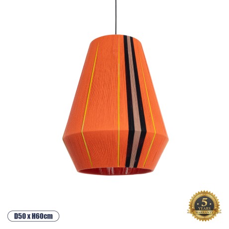 SALERNO  Boho Κρεμαστό Φωτιστικό Πλέγμα Μονόφωτο 1 x E27 IP20 Πολύχρωμο Σχοινί - Μ50 x Π50 x Υ60cm