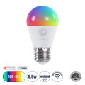 Έξυπνη Λάμπα LED E27 G45 Γλομπάκι Smart Home Wifi 5.5W 550lm 260° AC 220-240V IP20 Φ4.5 x Υ8.8cm RGB+CCT - Εναλλαγή Φωτισμού & Dimming μέσω Εφαρμογής Tuya - Bridgelux Chip