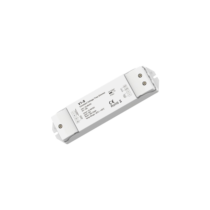 V1-S SKYDANCE AC Triac Dimmer Push Dimming 1 Κανάλι DC 12-48V 1 x 15A 720W - Max 15A 720W - IP20  Μ17.5 x Π4.5 x Υ2.5cm
