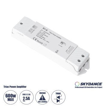 S1-A SKYDANCE AC Triac Amplifier 1 Κανάλι AC 100-240V 1 x 2.5A 600W - Max 2.5A 600W - IP20  Μ17.5 x Π4.5 x Υ2.5cm