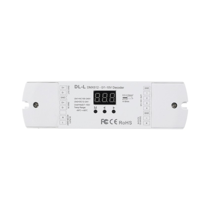DL-L SKYDANCE AC DMX512 to 0/1-10V Converter / Decoder 4 Καναλιών - 2 Inputs DC 12-24V ή AC 100-240V - IP20  Μ17 x Π5 x Υ2.5cm