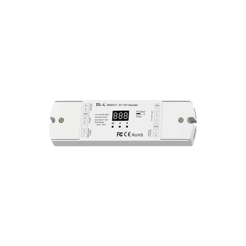DL-L SKYDANCE AC DMX512 to 0/1-10V Converter / Decoder 4 Καναλιών - 2 Inputs DC 12-24V ή AC 100-240V - IP20  Μ17 x Π5 x Υ2.5cm