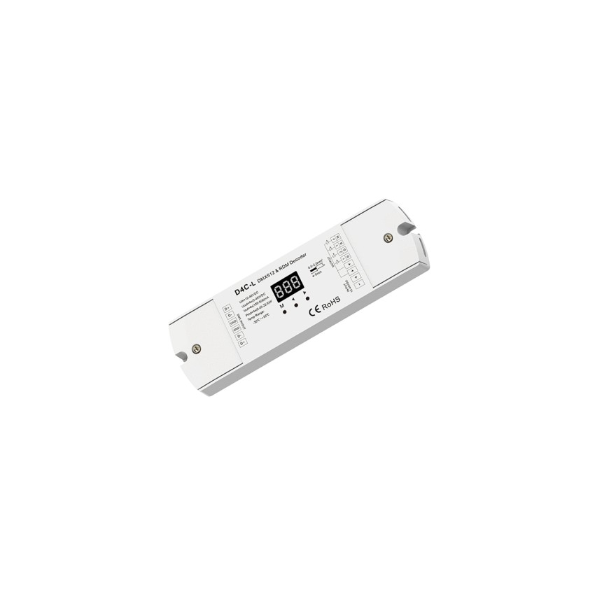 D4C-L SKYDANCE DC DMX512 Constant Current & RDM Decoder 4 Καναλιών DC 12-48V 4 x 0.5A 22.5W - Max 2A 90W - IP20  Μ17 x Π5 x Υ2.5cm