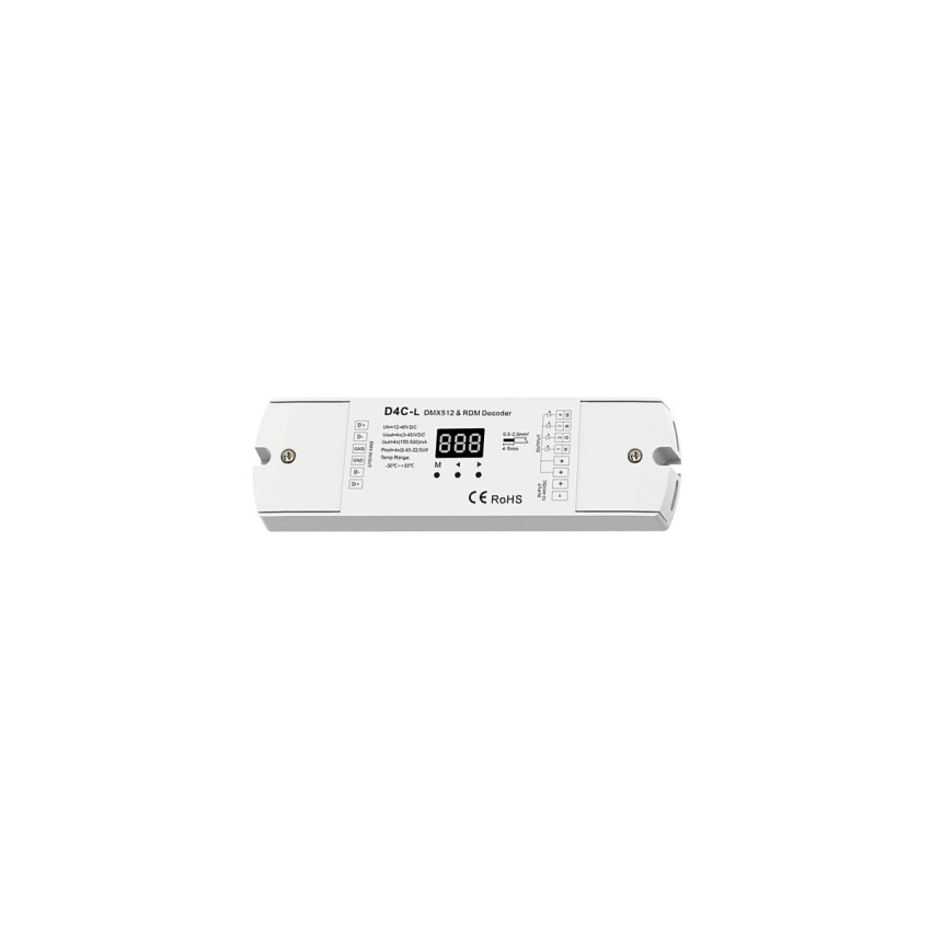 D4C-L SKYDANCE DC DMX512 Constant Current & RDM Decoder 4 Καναλιών DC 12-48V 4 x 0.5A 22.5W - Max 2A 90W - IP20  Μ17 x Π5 x Υ2.5cm