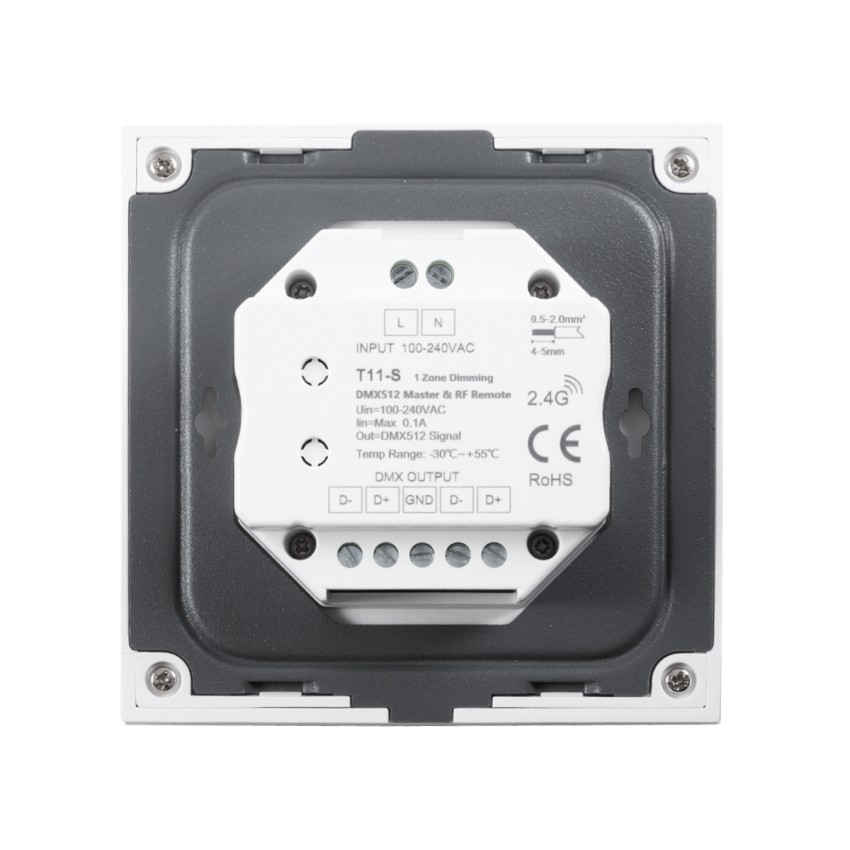 T11-S SKYDANCE Ασύρματο DMX512 Επιτοίχιο Χειριστήριο RF 2.4Ghz 1 Group για όλα τα SKYDANCE DMX512 Controller AC 100-240V Max 0.1A - IP20 Μ8.5 x Μ8.5 x Π8.5 x Υ3.5cm