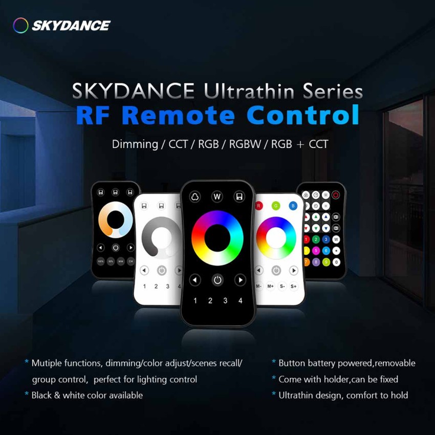 R9 SKYDANCE Ασύρματο Χειριστήριο RF 2.4Ghz 1 Group για όλα τα Πολύχρωμα SKYDANCE Controller DC 3V 1 x CR2032 - IP20  Μ10.7 x Π5.8 x Υ1cm