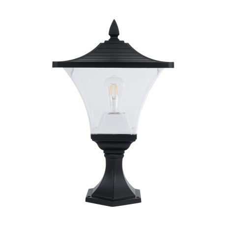 GLOBOSTAR® DIRAHIO  Φωτιστικό Κολωνάκι Κήπου με Ντουί 1 x E27 AC 220-240V Αδιάβροχο IP65 - Γκρι Ανθρακί Ματ - Μ32 x Π32 x Υ52cm