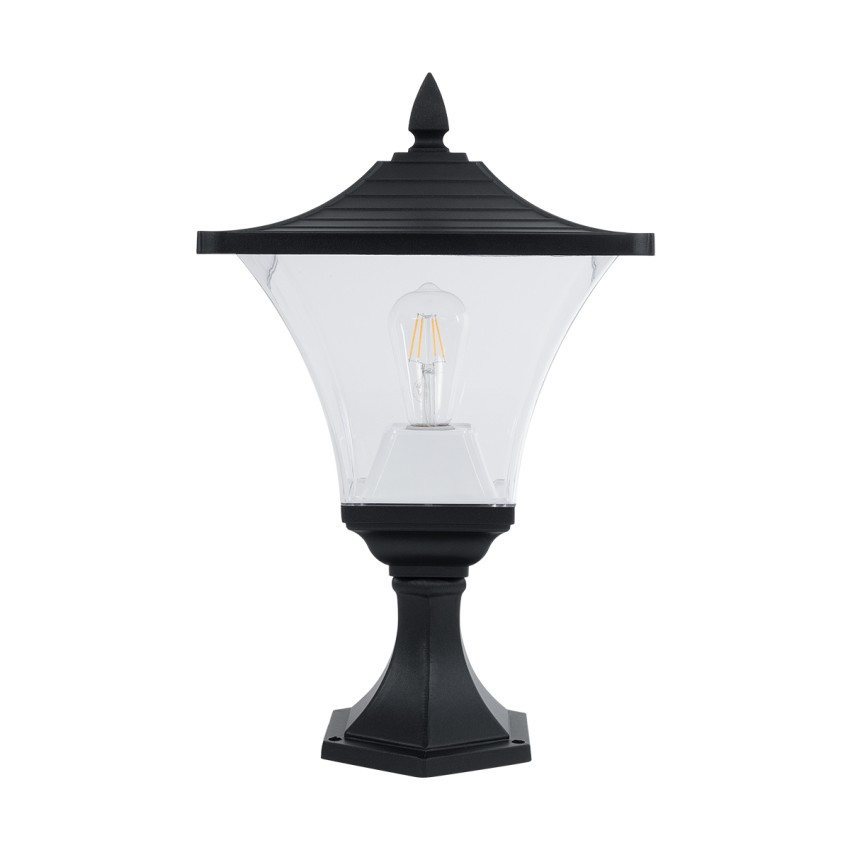GLOBOSTAR® DIRAHIO  Φωτιστικό Κολωνάκι Κήπου με Ντουί 1 x E27 AC 220-240V Αδιάβροχο IP65 - Γκρι Ανθρακί Ματ - Μ32 x Π32 x Υ52cm