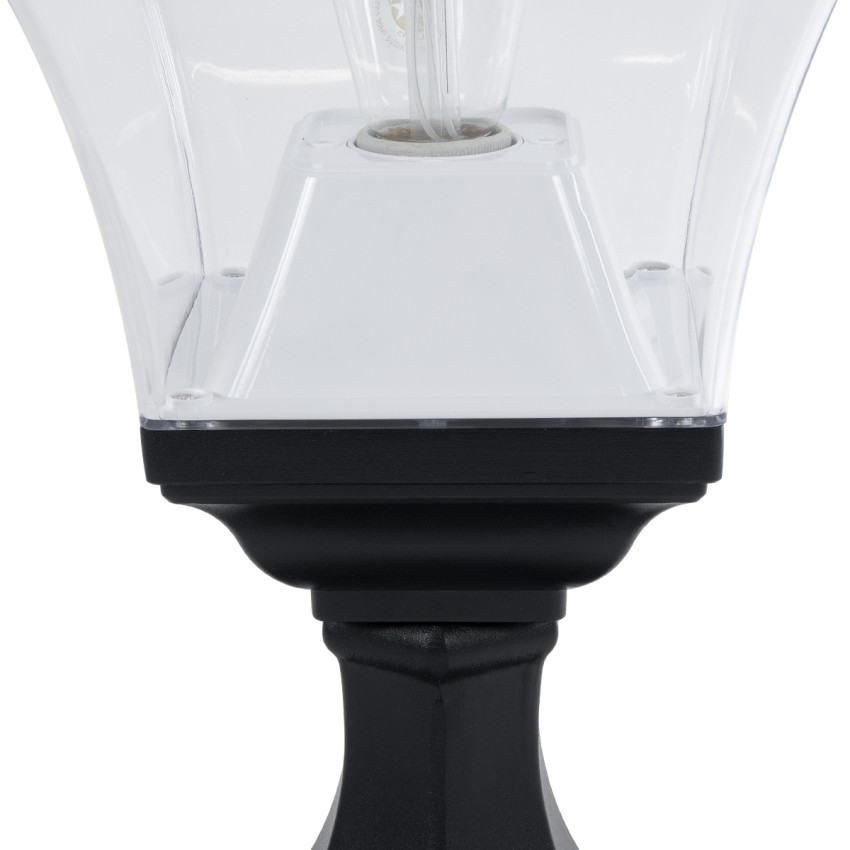 GLOBOSTAR® DIRAHIO  Φωτιστικό Κολωνάκι Κήπου με Ντουί 1 x E27 AC 220-240V Αδιάβροχο IP65 - Γκρι Ανθρακί Ματ - Μ32 x Π32 x Υ52cm