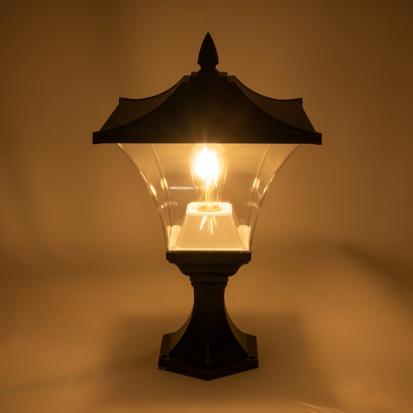GLOBOSTAR® DIRAHIO  Φωτιστικό Κολωνάκι Κήπου με Ντουί 1 x E27 AC 220-240V Αδιάβροχο IP65 - Γκρι Ανθρακί Ματ - Μ32 x Π32 x Υ52cm