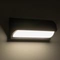 GLOBOSTAR® HORIZON  Μοντέρνο Φωτιστικό Τοίχου - Απλίκα LED 15W 1575lm 120° AC 220-240V Αδιάβροχο IP65 Φυσικό Λευκό 4500K - Bridgelux SMD Chip - Μαύρο Ματ - Μ23.5 x Π11 x Υ10cm