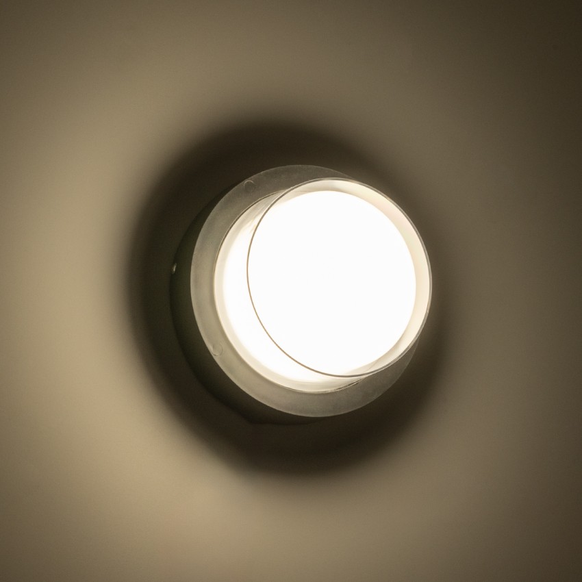 GLOBOSTAR® NEXUS  Φωτιστικό Τοίχου - Απλίκα Εσωτερικού/Εξωτερικού Χώρου LED 10W 1050lm 120° AC175-265V Αδιάβροχο IP65 - Πλαστικό Σώμα - Φυσικό λευκό 4500K - Φ17 x Υ9cm - Μαύρο - Bridgelux Chip