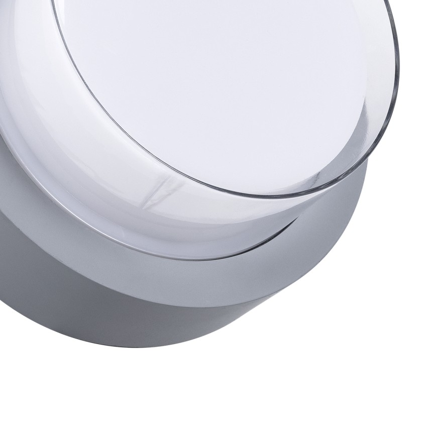 GLOBOSTAR® NEXUS  Φωτιστικό Τοίχου - Απλίκα Εσωτερικού/Εξωτερικού Χώρου LED 10W 1050lm 120° AC175-265V Αδιάβροχο IP65 - Πλαστικό Σώμα - Φυσικό λευκό 4500K - Φ17 x Υ9cm - Γκρι - Bridgelux Chip