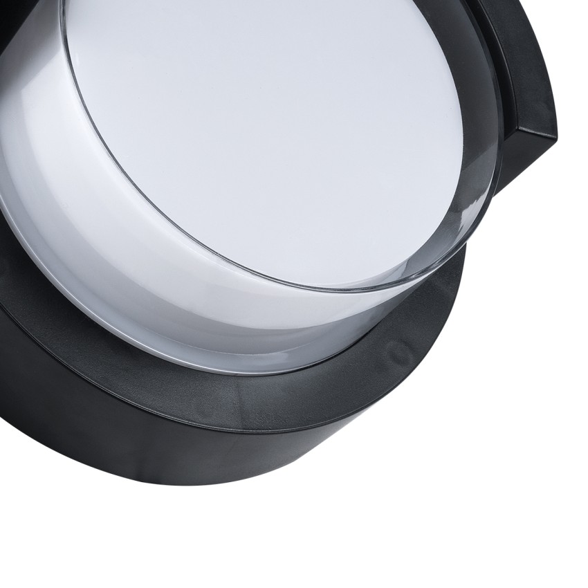 GLOBOSTAR® APEX  Φωτιστικό Τοίχου - Απλίκα Εσωτερικού/Εξωτερικού Χώρου LED 10W 1050lm 120° AC175-265V Αδιάβροχο IP65 - Πλαστικό Σώμα - Φυσικό λευκό 4500K - Φ17 x Υ9cm - Μαύρο - Bridgelux Chip