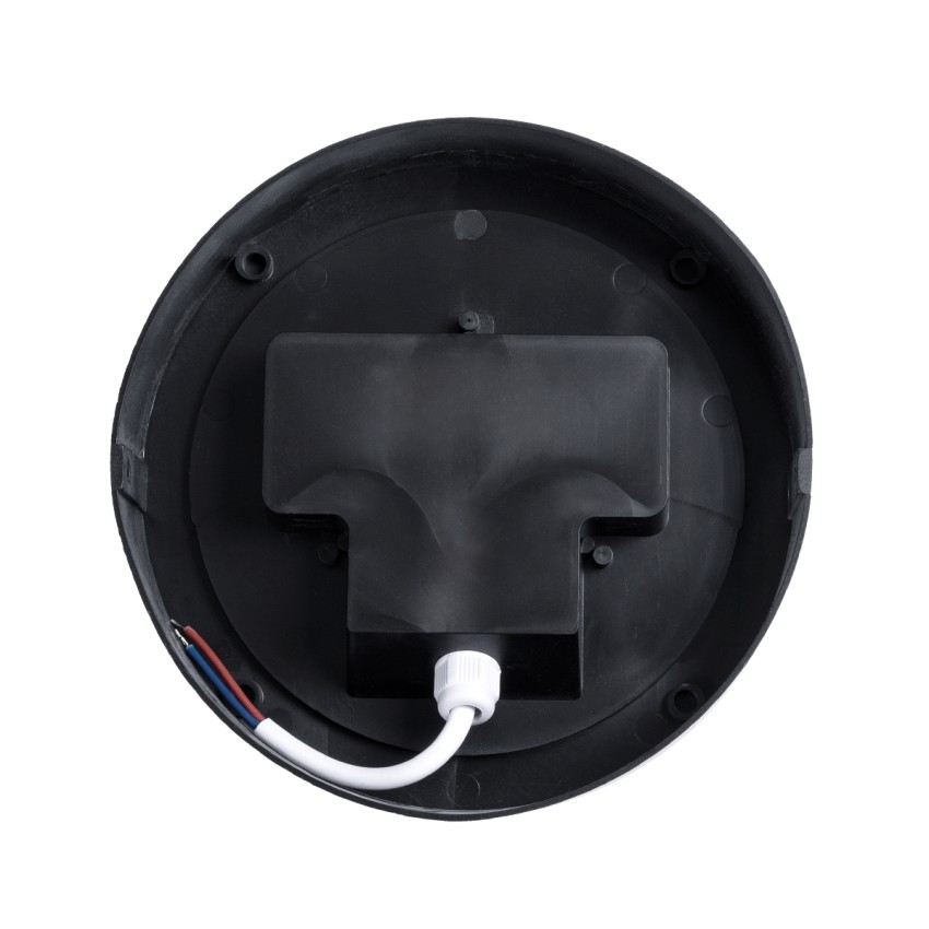 GLOBOSTAR® APEX  Φωτιστικό Τοίχου - Απλίκα Εσωτερικού/Εξωτερικού Χώρου LED 10W 1050lm 120° AC175-265V Αδιάβροχο IP65 - Πλαστικό Σώμα - Φυσικό λευκό 4500K - Φ17 x Υ9cm - Μαύρο - Bridgelux Chip