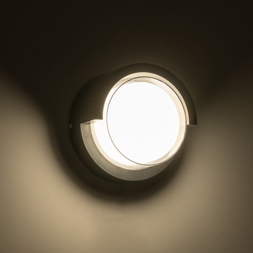 GLOBOSTAR® APEX  Φωτιστικό Τοίχου - Απλίκα Εσωτερικού/Εξωτερικού Χώρου LED 10W 1050lm 120° AC175-265V Αδιάβροχο IP65 - Πλαστικό Σώμα - Φυσικό λευκό 4500K - Φ17 x Υ9cm - Μαύρο - Bridgelux Chip