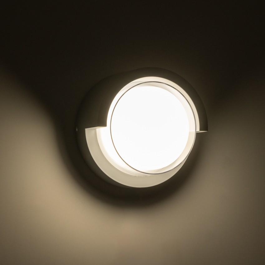 GLOBOSTAR® APEX  Φωτιστικό Τοίχου - Απλίκα Εσωτερικού/Εξωτερικού Χώρου LED 10W 1050lm 120° AC175-265V Αδιάβροχο IP65 - Πλαστικό Σώμα - Φυσικό λευκό 4500K - Φ17 x Υ9cm - Γκρι - Bridgelux Chip