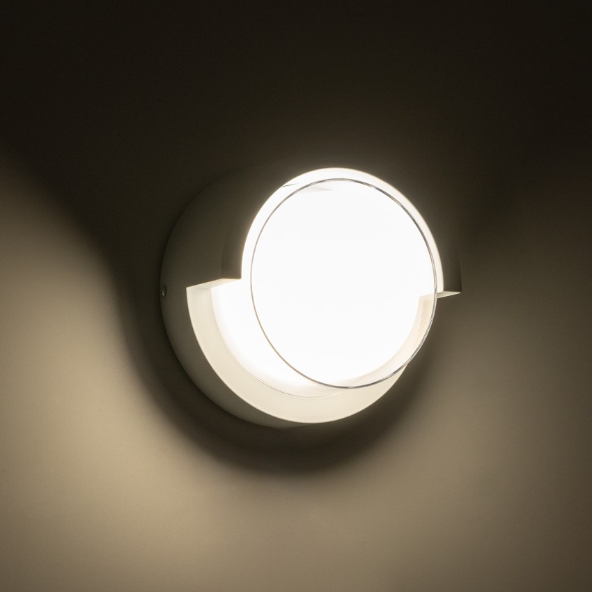 GLOBOSTAR® APEX  Φωτιστικό Τοίχου - Απλίκα Εσωτερικού/Εξωτερικού Χώρου LED 10W 1050lm 120° AC175-265V Αδιάβροχο IP65 - Πλαστικό Σώμα - Φυσικό λευκό 4500K - Φ17 x Υ9cm - Λευκό - Bridgelux Chip