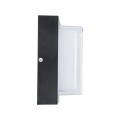 GLOBOSTAR® NEXUS  Φωτιστικό Τοίχου - Απλίκα  Εσωτερικού/Εξωτερικού Χώρου LED 10W 1050lm 120° AC175-265V Αδιάβροχο IP65 - Πλαστικό Σώμα - Φυσικό λευκό 4500K - Μ17 x Π17 x Υ9cm - Μαύρο - Bridgelux Chip