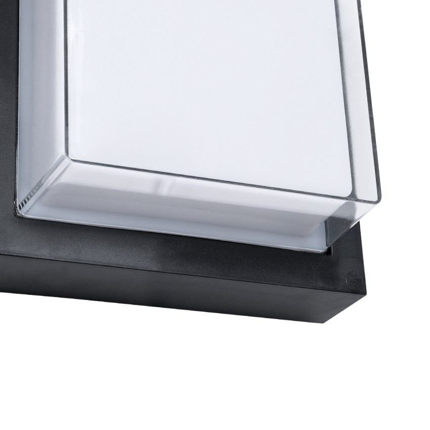 GLOBOSTAR® NEXUS  Φωτιστικό Τοίχου - Απλίκα  Εσωτερικού/Εξωτερικού Χώρου LED 10W 1050lm 120° AC175-265V Αδιάβροχο IP65 - Πλαστικό Σώμα - Φυσικό λευκό 4500K - Μ17 x Π17 x Υ9cm - Μαύρο - Bridgelux Chip