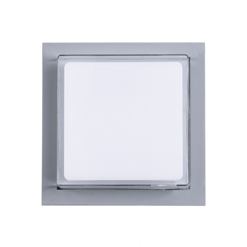 GLOBOSTAR® NEXUS  Φωτιστικό Τοίχου - Απλίκα Εσωτερικού/Εξωτερικού Χώρου LED 10W 1050lm 120° AC175-265V Αδιάβροχο IP65 - Πλαστικό Σώμα - Φυσικό λευκό 4500K - Μ17 x Π17 x Υ9cm - Γκρι - Bridgelux Chip