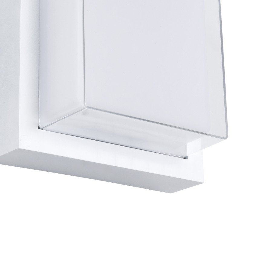 GLOBOSTAR® NEXUS  Φωτιστικό Τοίχου - Απλίκα Εσωτερικού/Εξωτερικού Χώρου LED 10W 1050lm 120° AC175-265V Αδιάβροχο IP65 - Πλαστικό Σώμα - Φυσικό λευκό 4500K - Μ17 x Π17 x Υ9cm - Λευκό - Bridgelux Chip