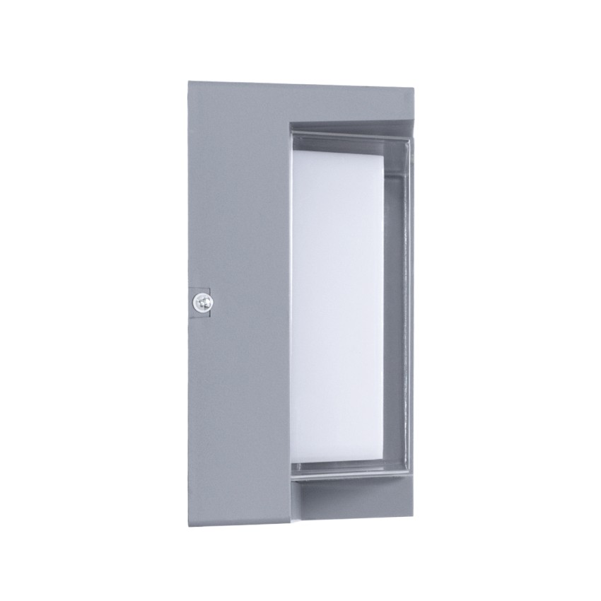 GLOBOSTAR® APEX  Φωτιστικό Τοίχου - Απλίκα Εσωτερικού/Εξωτερικού Χώρου LED 10W 1050lm 120° AC175-265V Αδιάβροχο IP65 - Πλαστικό Σώμα - Φυσικό λευκό 4500K - Μ17 x Π17 x Υ9cm - Γκρι - Bridgelux Chip