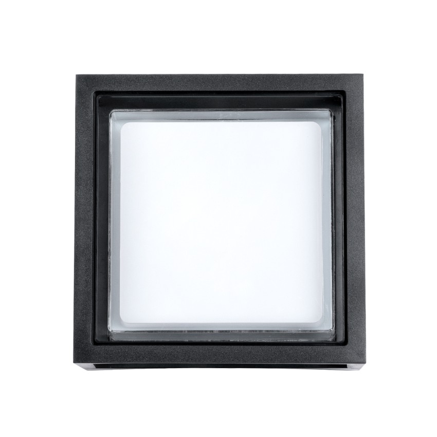 GLOBOSTAR® MAJESTIC  Φωτιστικό Τοίχου - Απλίκα Εσωτερικού/Εξωτερικού Χώρου LED 10W 1050lm 120° AC175-265V Αδιάβροχο IP65 - Πλαστικό Σώμα - Φυσικό λευκό 4500K - Μ17 x Π17 x Υ9cm - Μαύρο - Bridgelux Chip