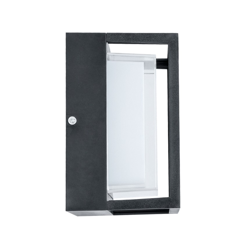 GLOBOSTAR® MAJESTIC  Φωτιστικό Τοίχου - Απλίκα Εσωτερικού/Εξωτερικού Χώρου LED 10W 1050lm 120° AC175-265V Αδιάβροχο IP65 - Πλαστικό Σώμα - Φυσικό λευκό 4500K - Μ17 x Π17 x Υ9cm - Μαύρο - Bridgelux Chip